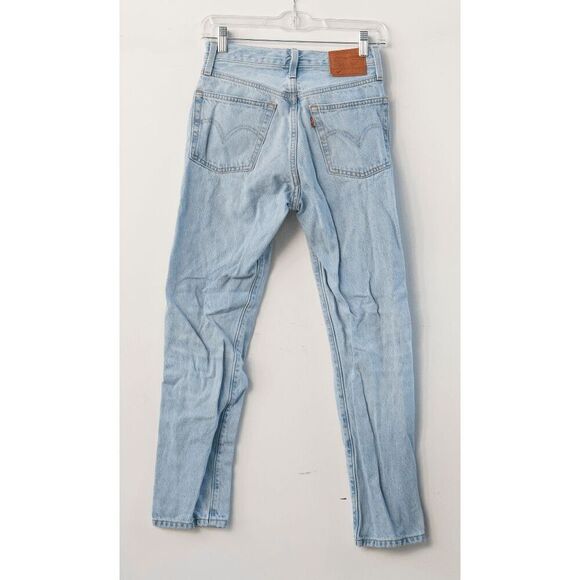 Levi’s Premium 501 Straight Jeans Size 24 Light Wash Button Fly - Picture 5 of 7